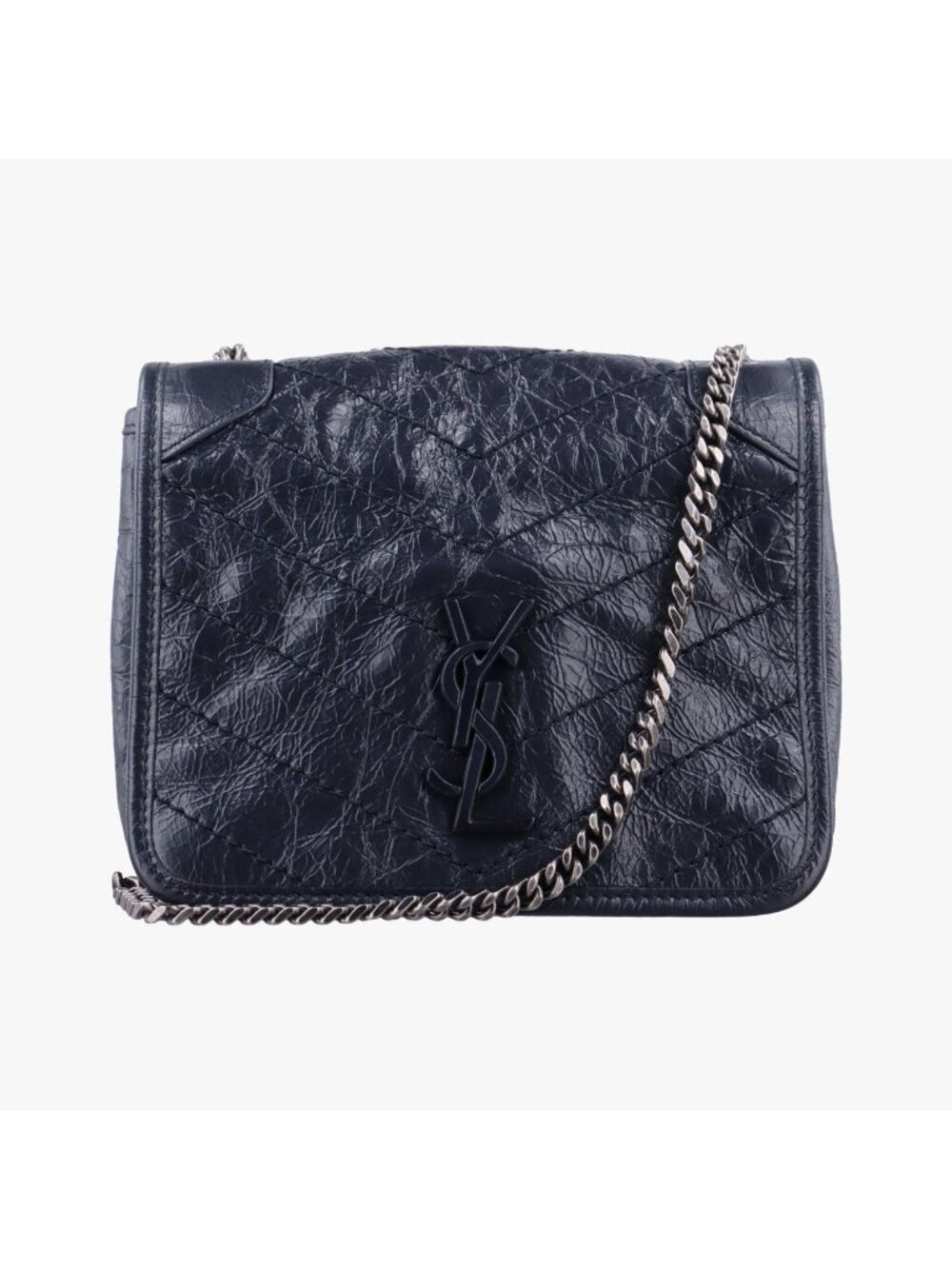 Saint Laurent Niki Navy Leather Shoulder Bag